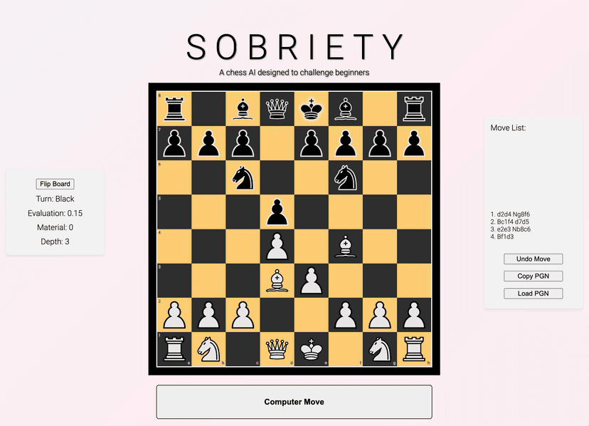 Sobriety Chess Engine
